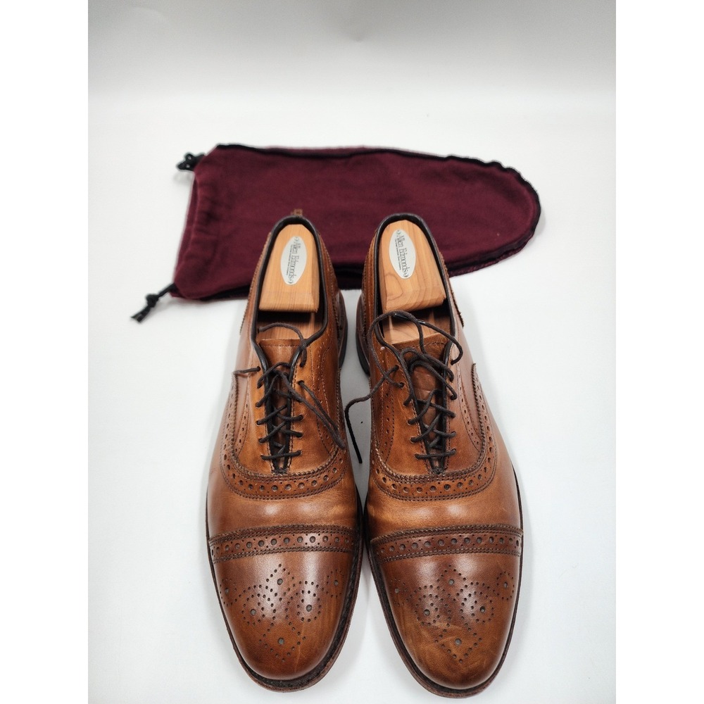 Allen Edmonds Strand Walnut Brown Leather Cap Toe Brogue Oxford Mens 9 D 1635